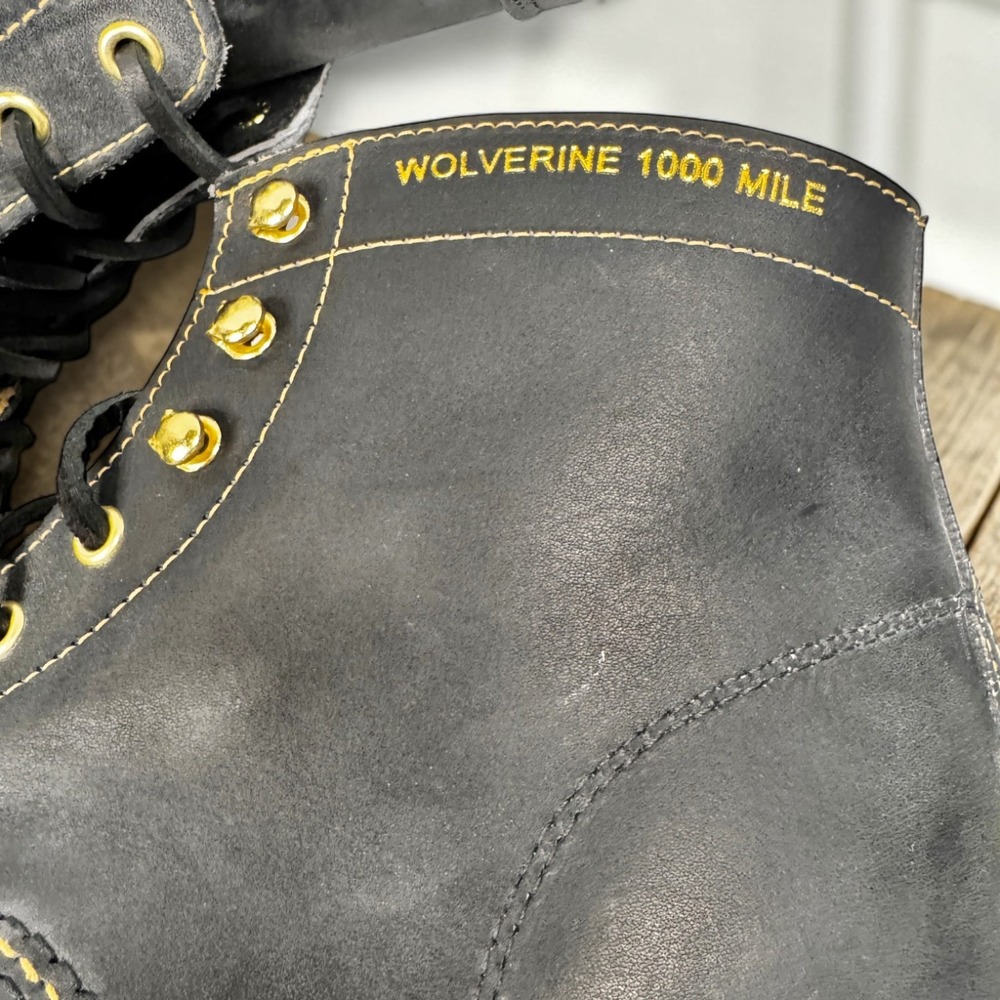 Wolverine 1000 Mile Rawlings Boots Mens‎ 11 Black Gold Glove Leather W08012 NEW - Picture 11 of 16